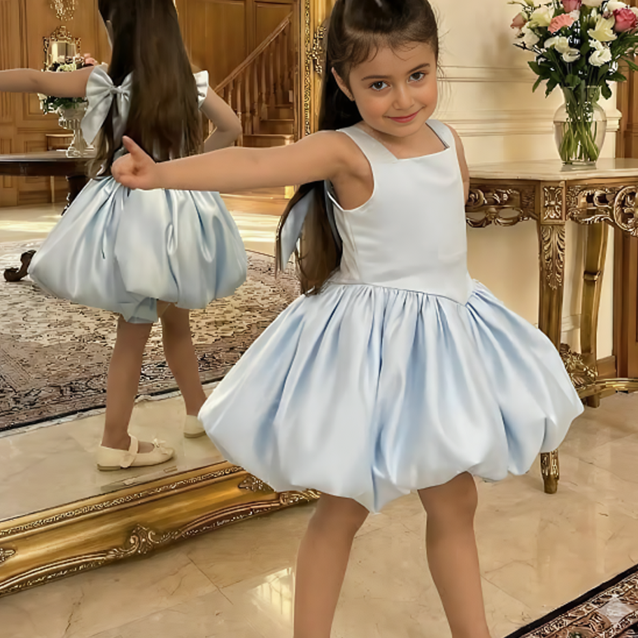 Satin Bow Drawcord Sleeveless Midi Dresses - image 10