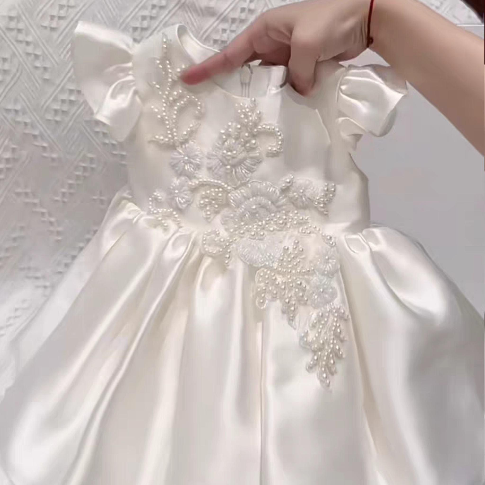 Satin Embellished Short Sleeve Midi Dresses - image 7