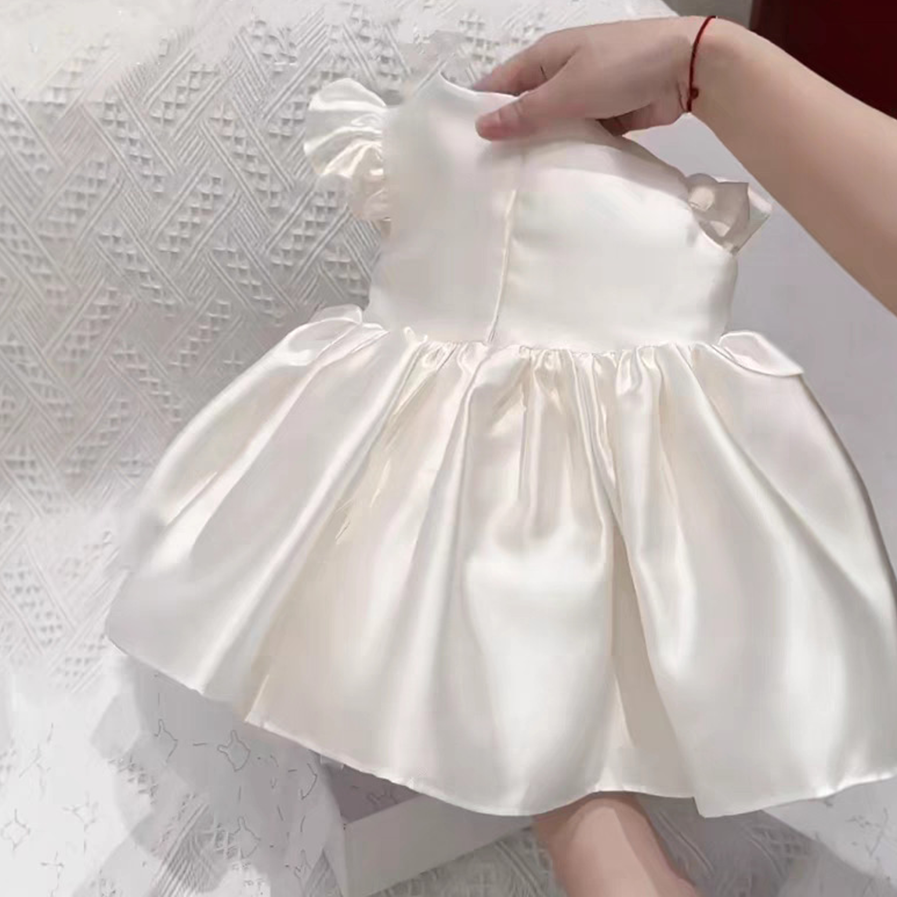 Satin Embellished Short Sleeve Midi Dresses - image 6