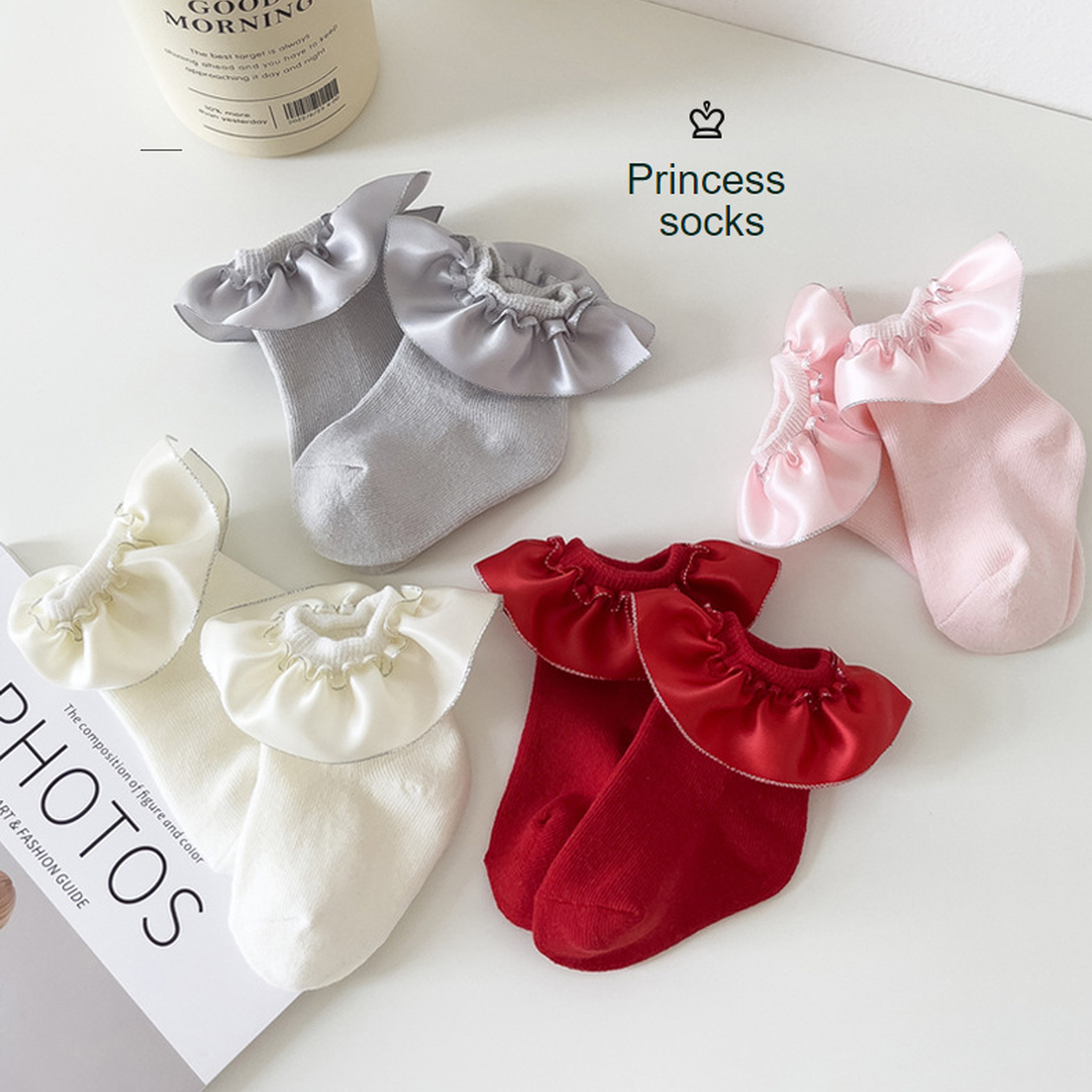 Solid Stitching Lace Socks - image 2