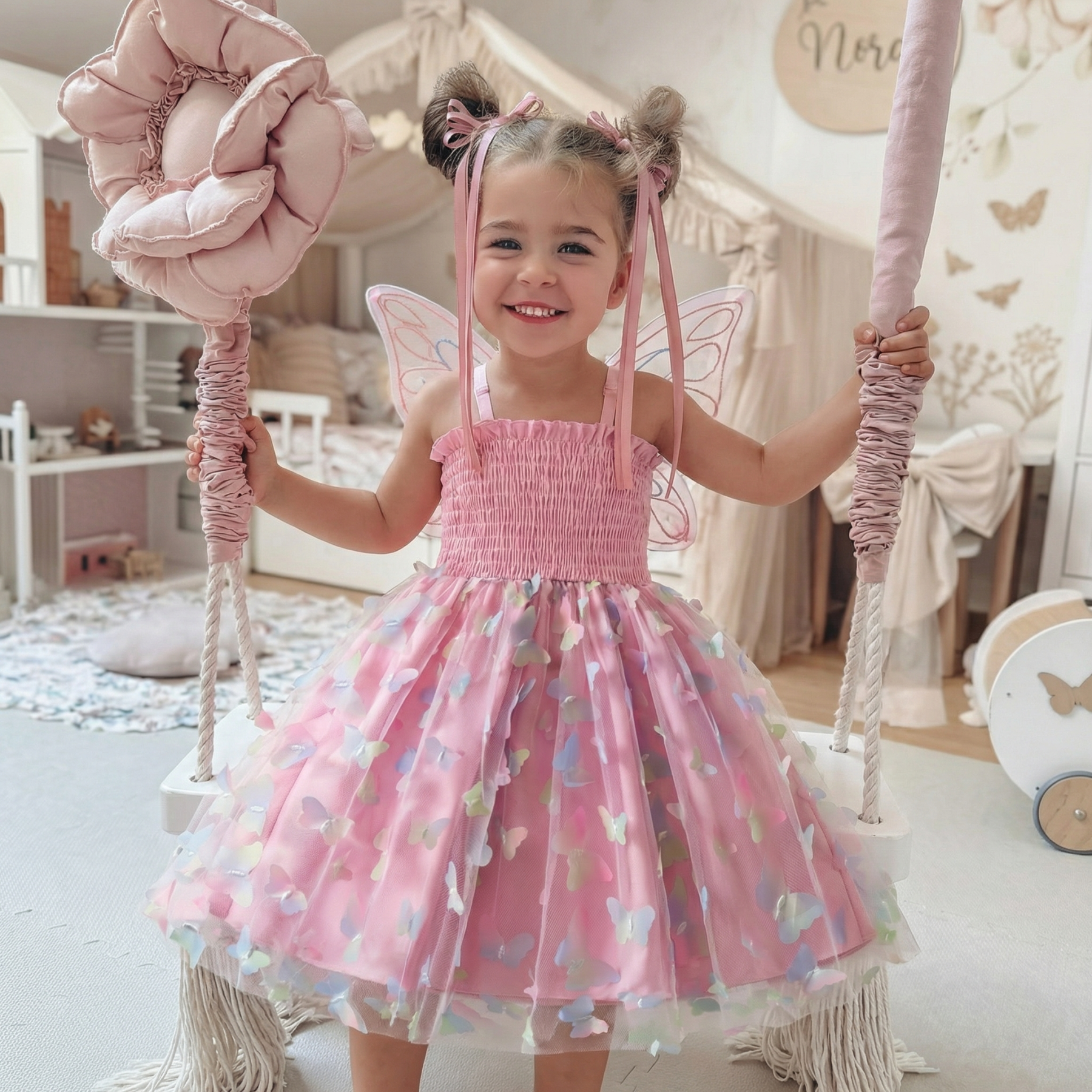 Mesh Butterfly Sleeveless Midi Dresses - image 2