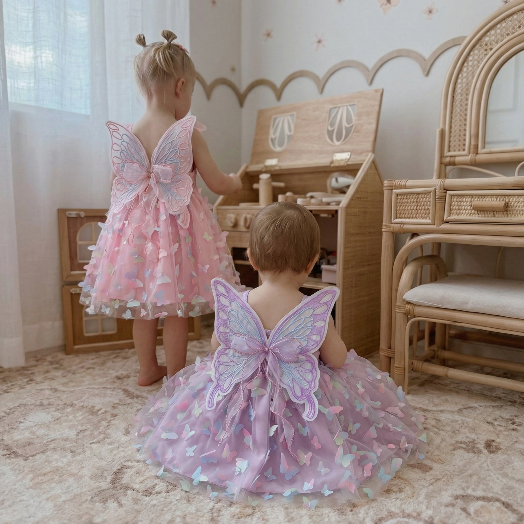 Mesh Butterfly Sleeveless Midi Dresses - image 15