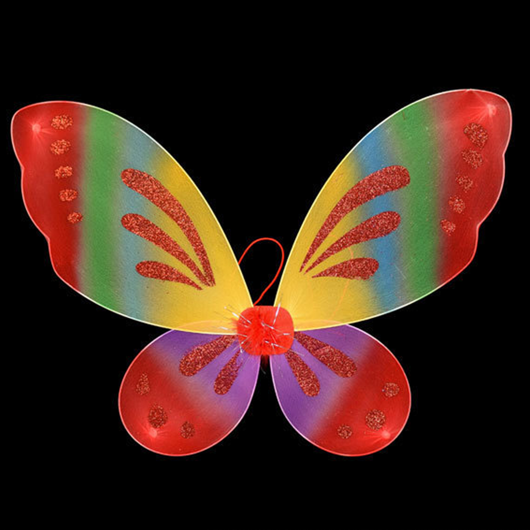 Solid With Glitter Back Accessory - Colorful Red - image 7