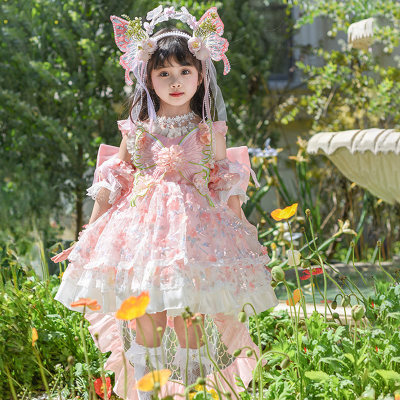 Mesh Applique Sleeveless Short Dresses With Bow Train - image 4