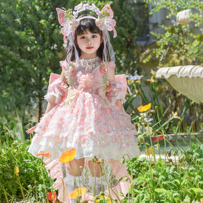 Mesh Applique Sleeveless Short Dresses With Bow Train - image 4