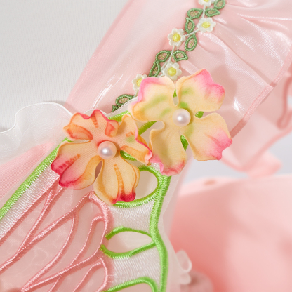 Mesh Applique Sleeveless Short Dresses With Bow Train - image 15