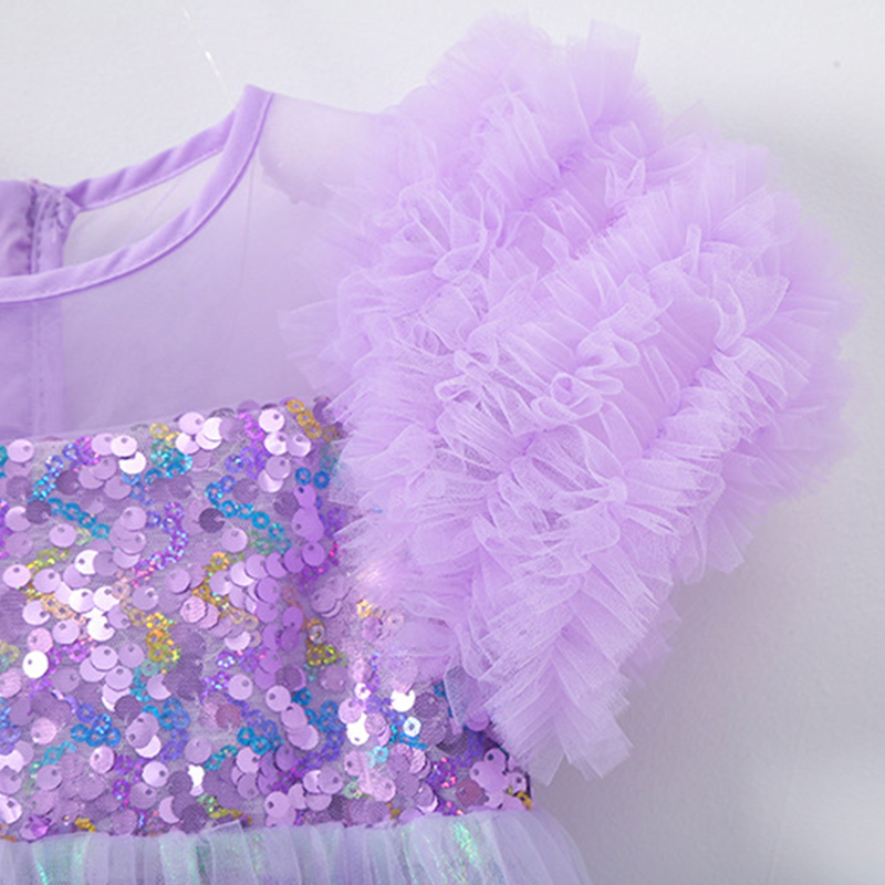 Mesh Butterfly Sequins Short Sleeve Midi Dresses - image 6