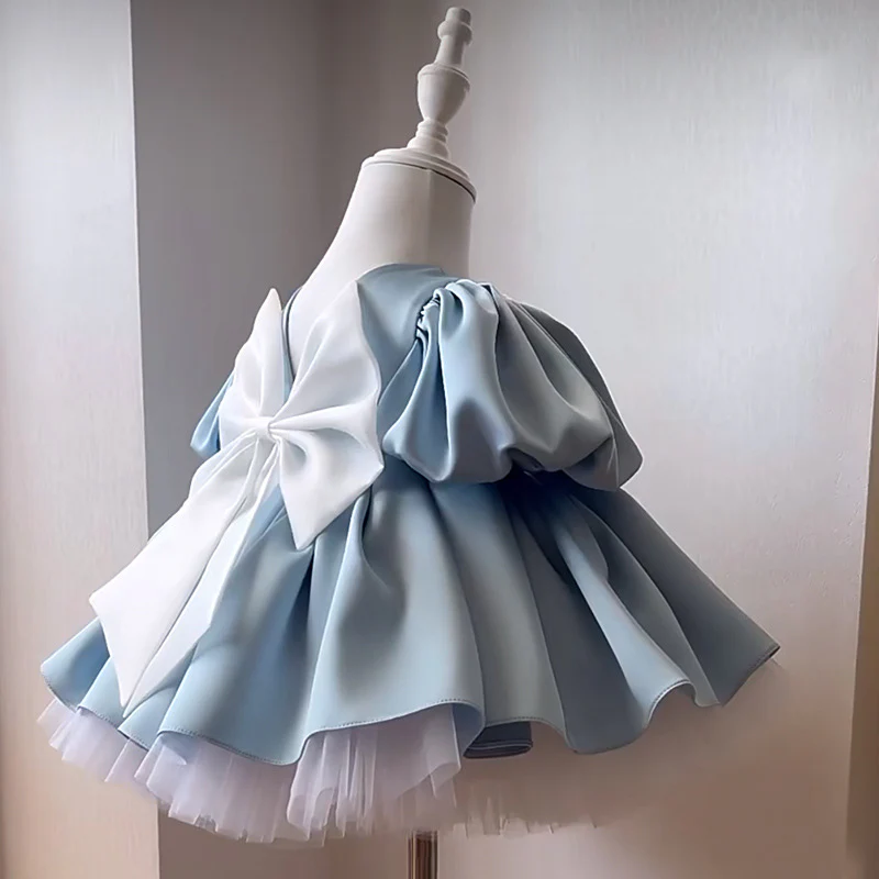 Satin Bow Short Sleeve Midi Dresses - image 7