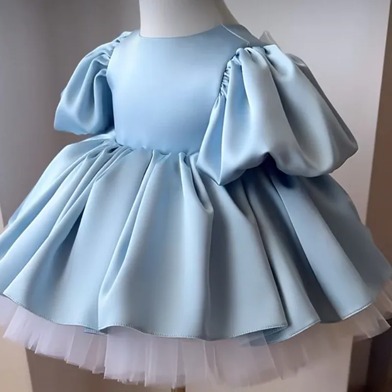 Satin Bow Short Sleeve Midi Dresses - image 5