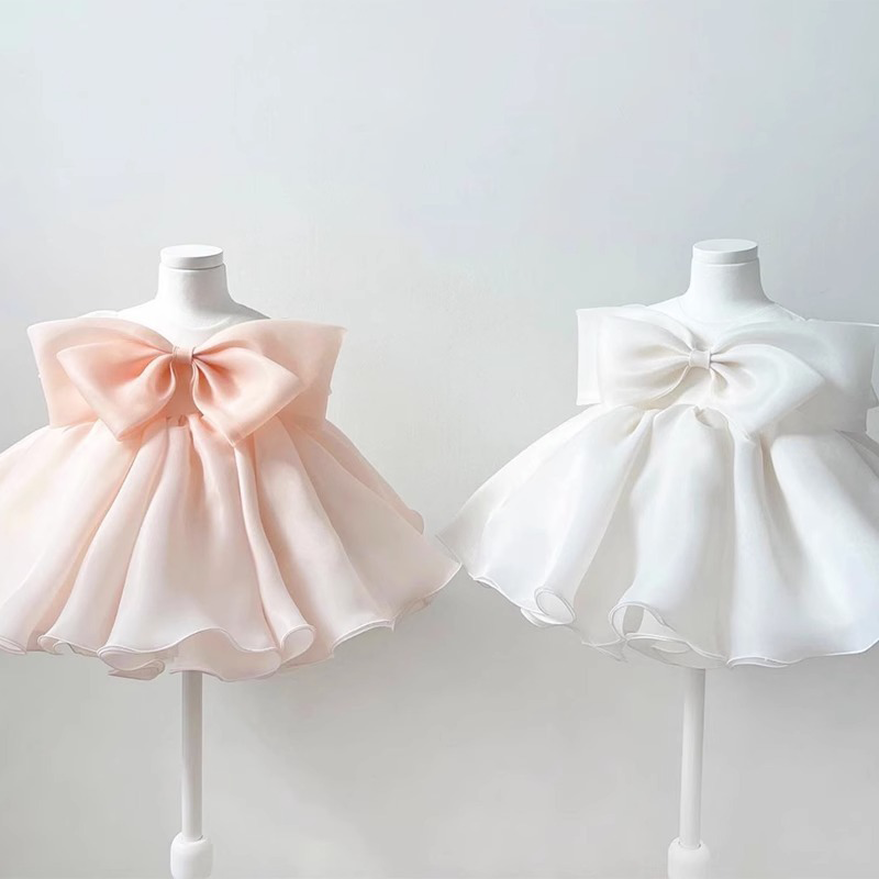 Organza Bow Sleeveless Short Dresses - image 3