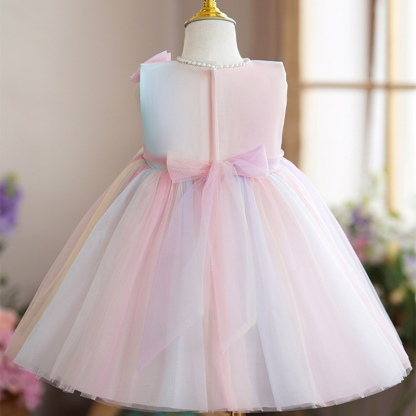 Mesh Bow Pearl Sleeveless Midi Dresses - image 3