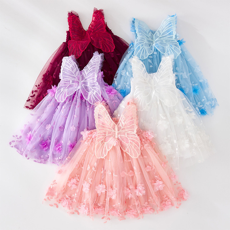 Mesh Embroidery Applique Butterfly Sleeveless Midi Dresses - image 1