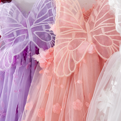 Mesh Embroidery Applique Butterfly Sleeveless Midi Dresses - image 20