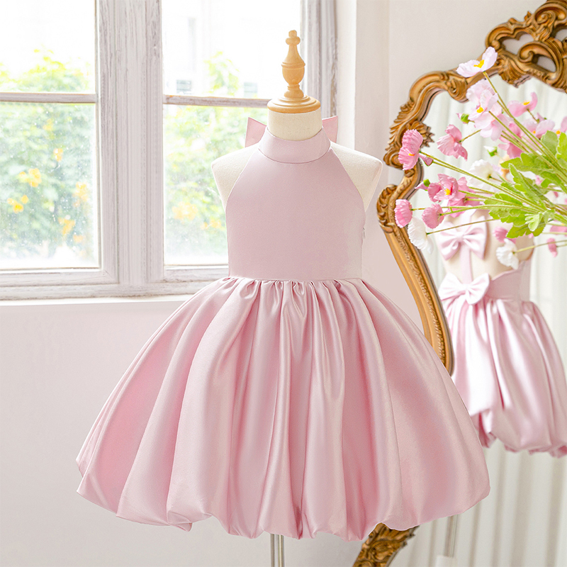 Satin Bow Backless Sleeveless Short Dresses - image 2