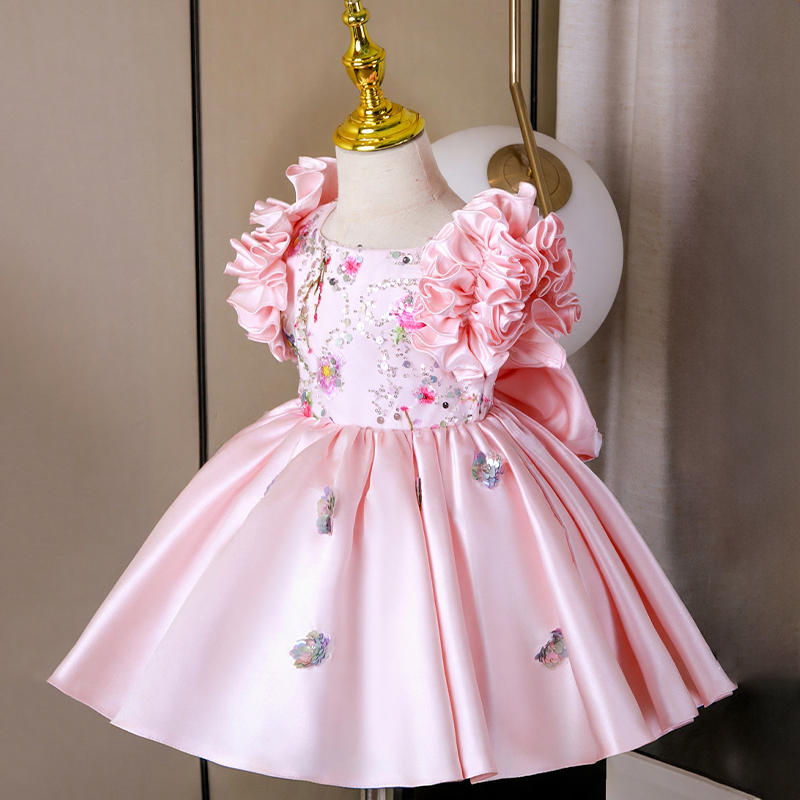 Satin Rhinestone Sequins Sleeveless Short Dresses - image 2