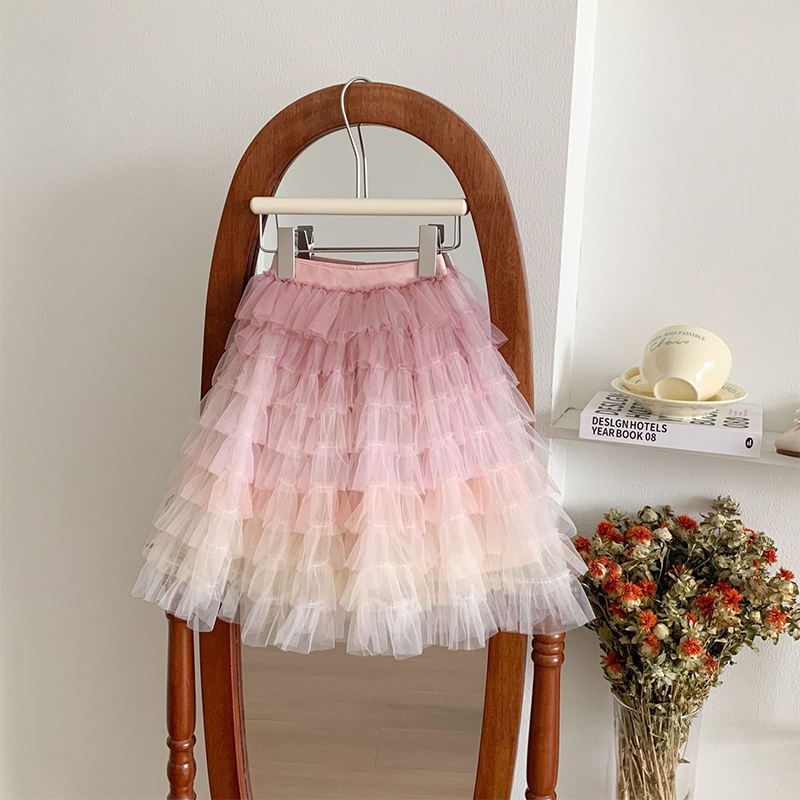 Mesh Folds Mid-long Skirts - image 8