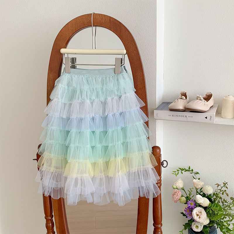 Mesh Folds Mid-long Skirts - image 3