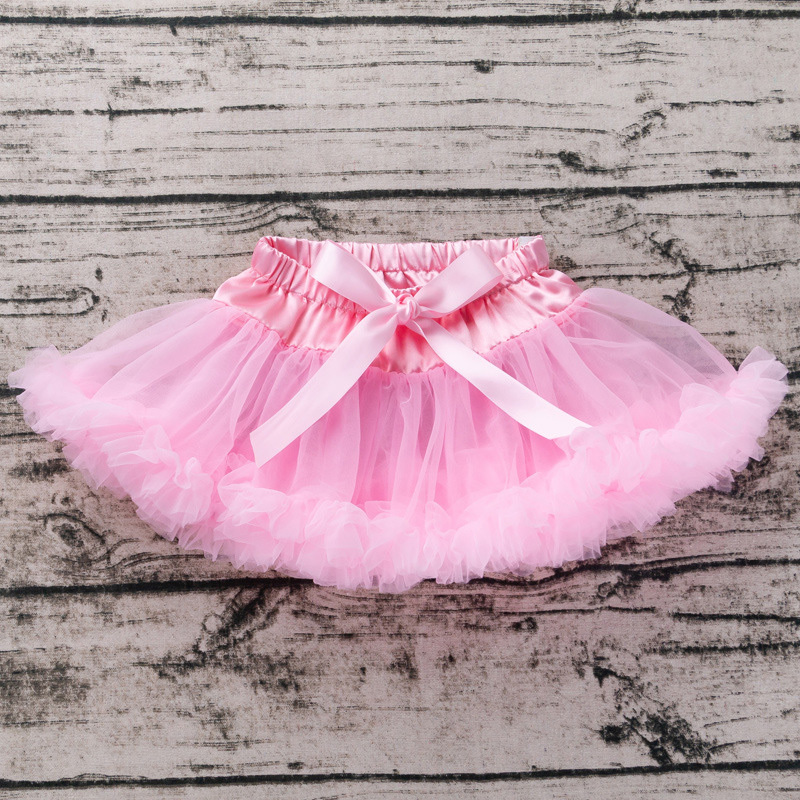Mesh Folds Bow Short Skirts - Pink - 12-24M - image 2