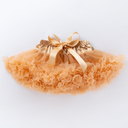 Mesh Folds Bow Short Skirts - Champagne - 12-24M - image 9