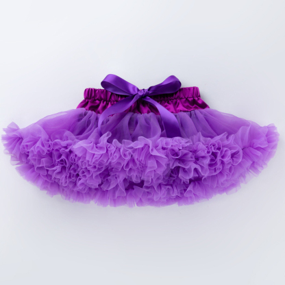 Mesh Folds Bow Short Skirts - Purple - 12-24M - image 16