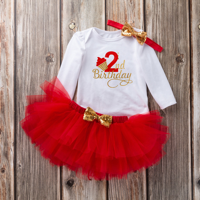 Cotton & Mesh Bow Long Sleeve Short Two-piece Set - Bright Red 2nd - 18-24M - image 9