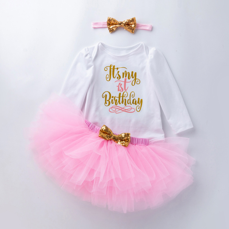 Cotton & Mesh Bow Long Sleeve Short Two-piece Set - Pink 1st - 18-24M - image 5