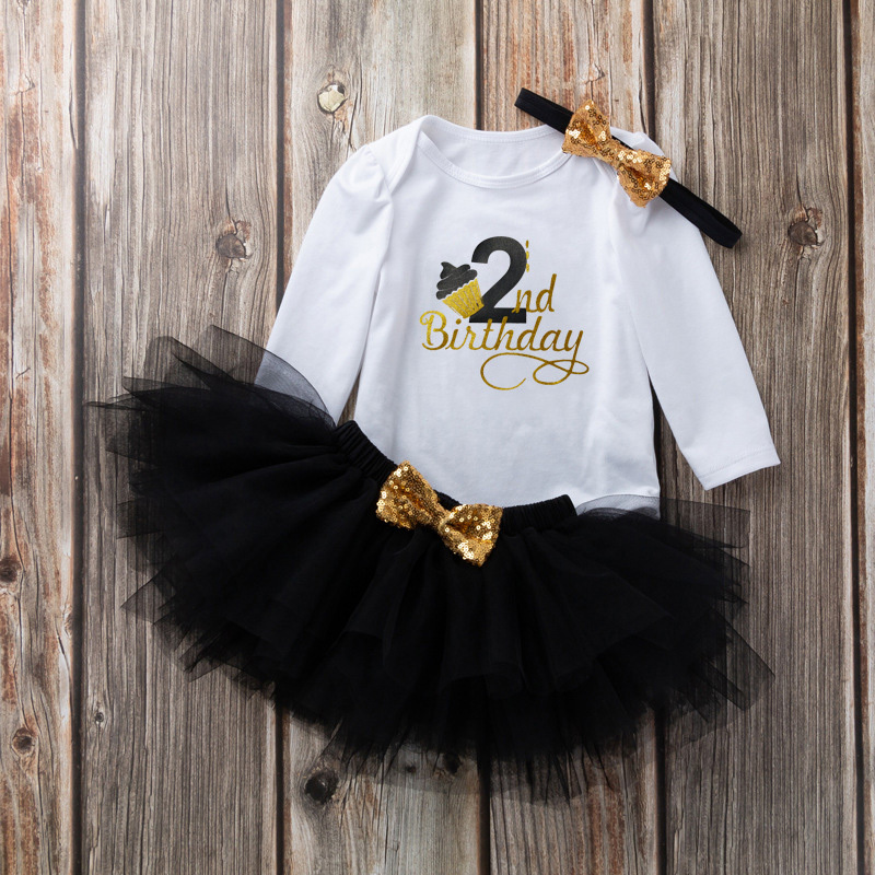 Cotton & Mesh Bow Long Sleeve Short Two-piece Set - Black 2nd - 18-24M - image 7