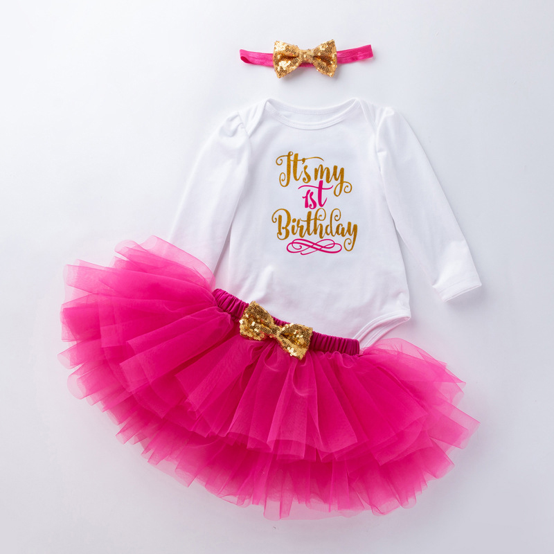 Cotton & Mesh Bow Long Sleeve Short Two-piece Set - Hot Pink 1st - 18-24M - image 17