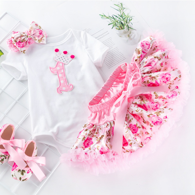 Cotton & Mesh Bow Short Sleeve Short Two-piece Set - Pink 1st - 18-24M - image 1