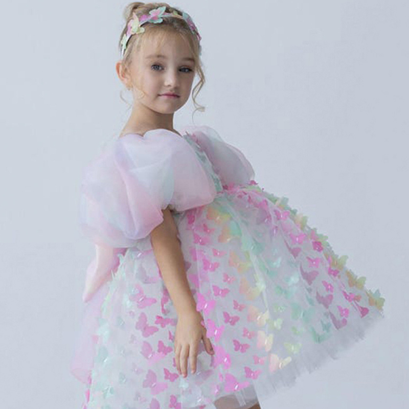 Mesh Butterfly Short Sleeve Midi Dresses - image 9