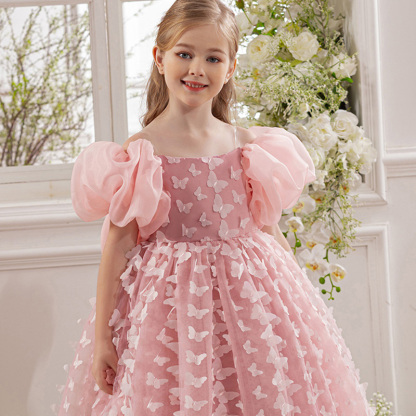 Mesh Butterfly Short Sleeve Midi Dresses - image 13