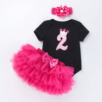 Cotton & Mesh Bow Short Sleeve Short Two-piece Set - Black 2nd - 18-24M - image 7