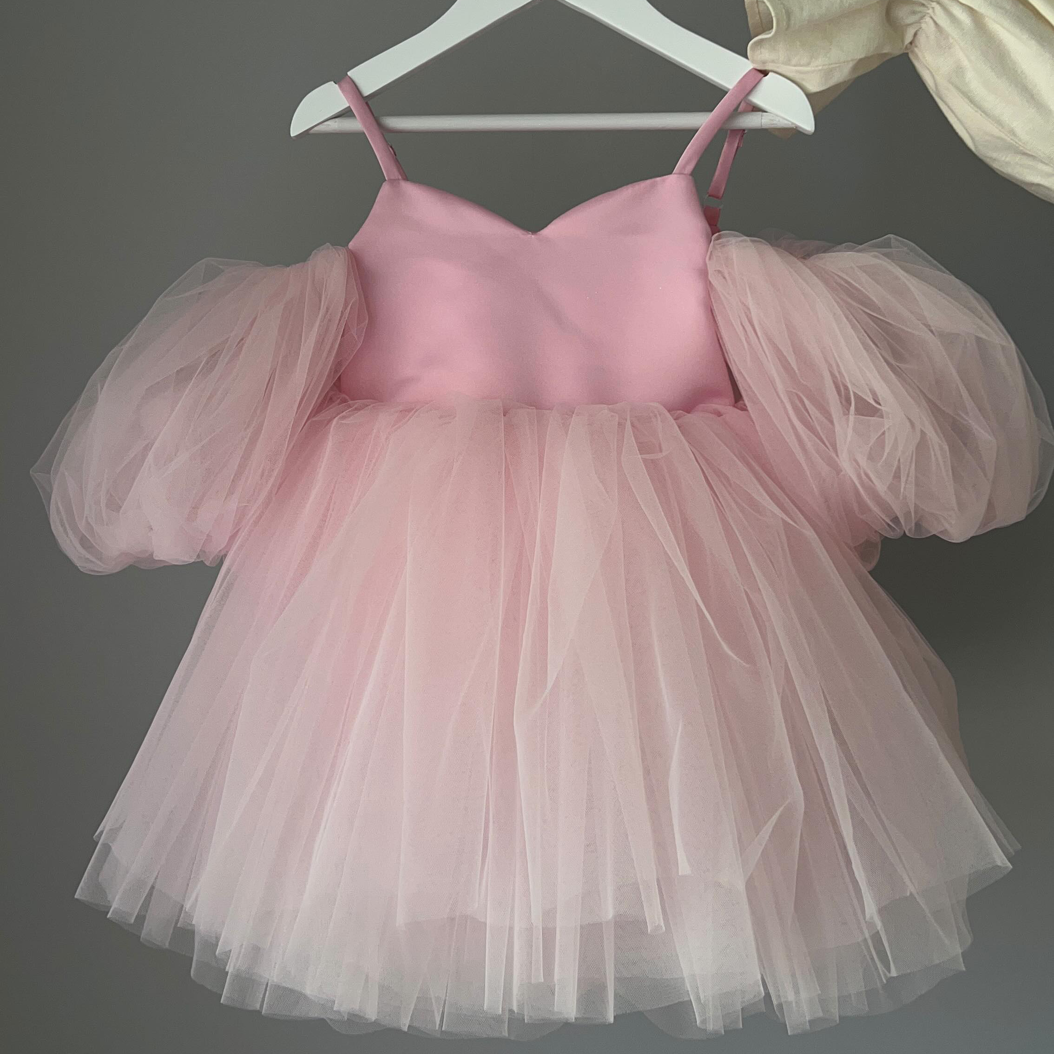 Mesh Split Joint Short Sleeve Midi Dresses - Pink - 6-7Y - image 1