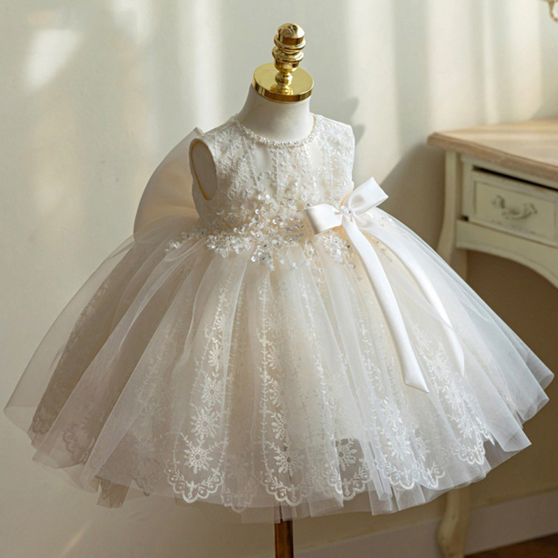 Lace Bow Sleeveless Short Dresses - image 2