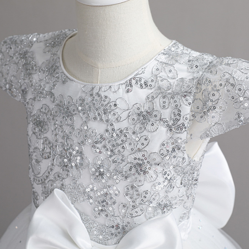 Mesh Bow Lace-up Cap Sleeve Maxi Dresses - image 5