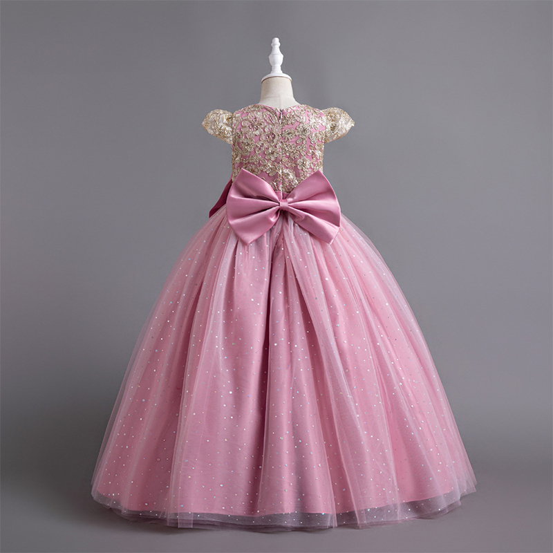 Mesh Bow Lace-up Cap Sleeve Maxi Dresses - image 10