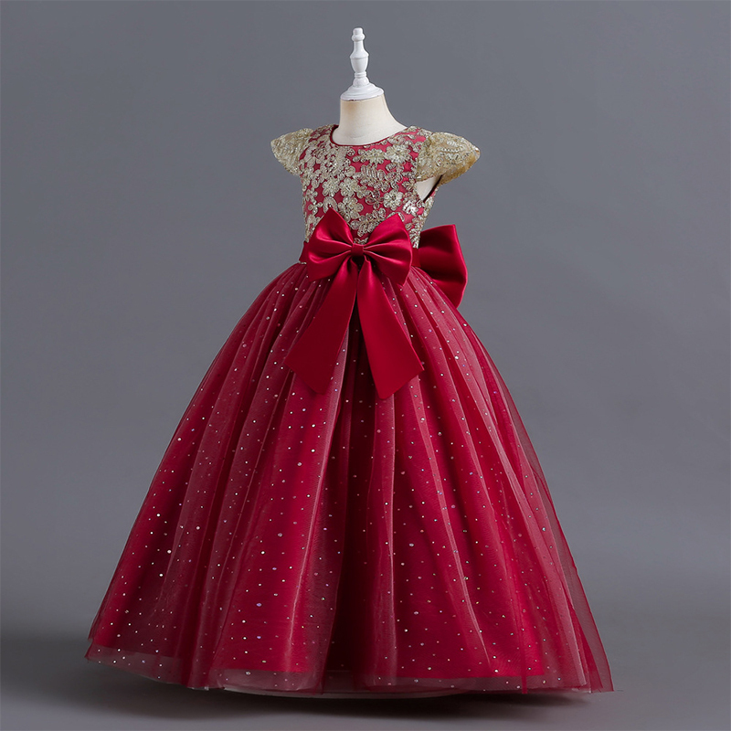 Mesh Bow Lace-up Cap Sleeve Maxi Dresses - image 12