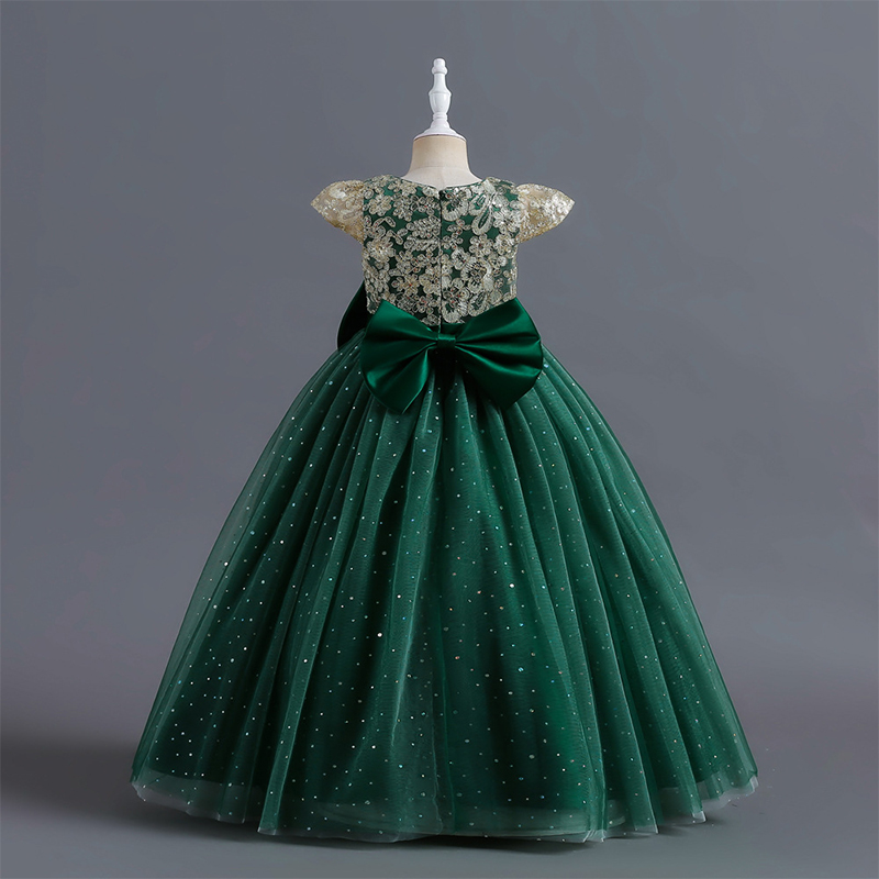 Mesh Bow Lace-up Cap Sleeve Maxi Dresses - image 17