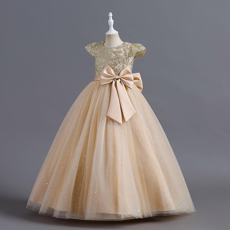 Mesh Bow Lace-up Cap Sleeve Maxi Dresses - image 21