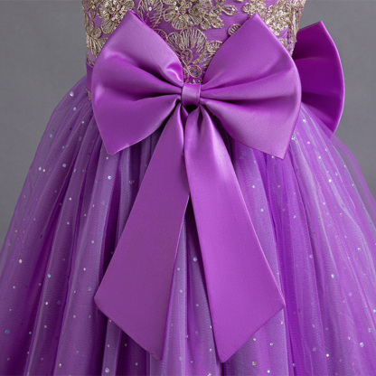 Mesh Bow Lace-up Cap Sleeve Maxi Dresses - image 28