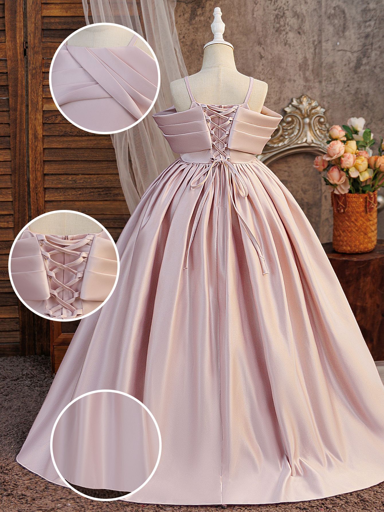 Satin Lace-up Sleeveless Maxi Dresses - image 11