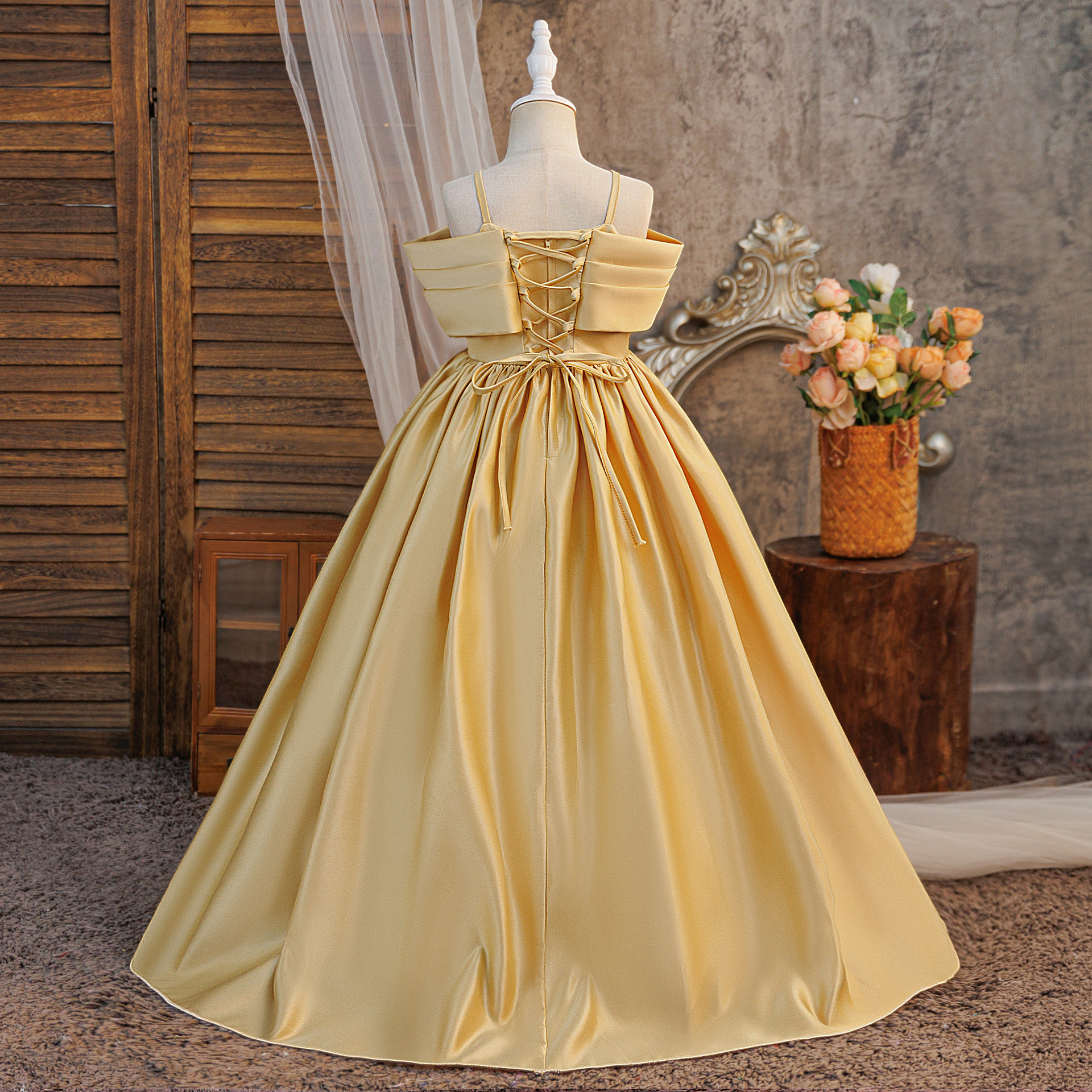Satin Lace-up Sleeveless Maxi Dresses - image 2