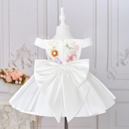 Satin Floral-embroidered Sleeveless Midi Dresses - image 4