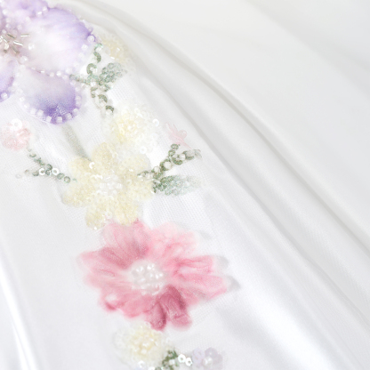 Satin Floral-embroidered Sleeveless Midi Dresses - image 9