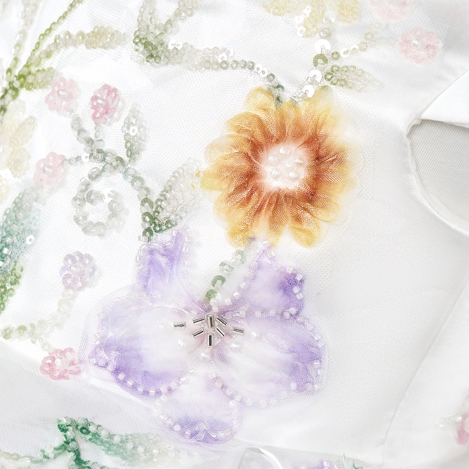 Satin Floral-embroidered Sleeveless Midi Dresses - image 8