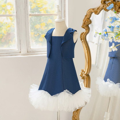 Denim Split Joint Sleeveless Midi Two-piece Set - image 2