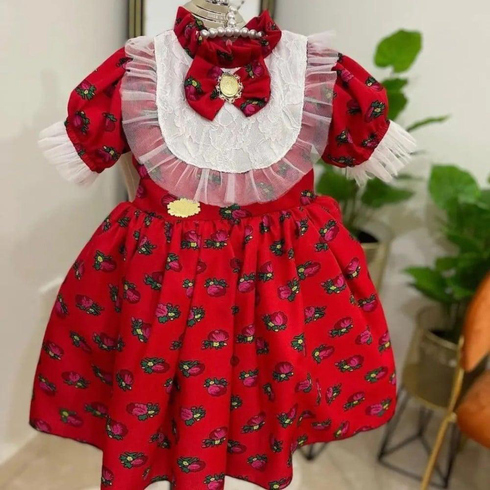 Ramadan Satin Split Joint Short Sleeve Midi Dresses - Red - 5Y - image 1