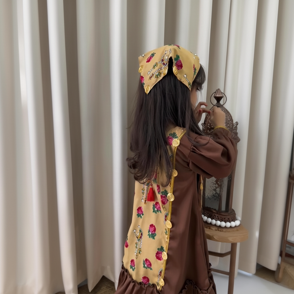 Ramadan Satin Split Joint Long Sleeve Midi Dresses - image 5