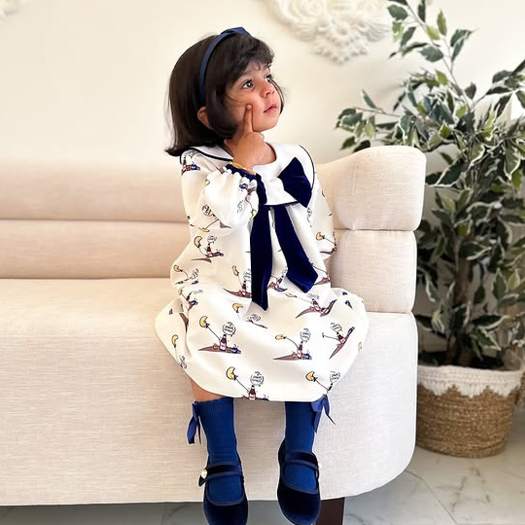 Ramadan Satin Bow Long Sleeve Midi Dresses - image 3