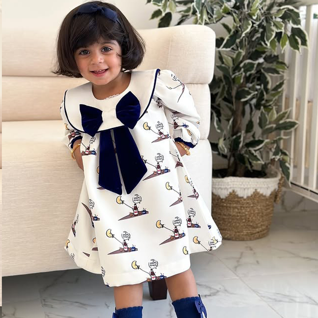 Ramadan Satin Bow Long Sleeve Midi Dresses - image 2